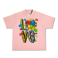 Salmon autism love Urban Heavy Tee - MaliasSmallBusiness