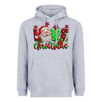 Heather Grey love christmas santa Heavyweight Hoodie - texasbilliewilder