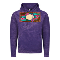 Cloud Purple western pink flovers leopard serape   license plate template Vintage Hoodie - BarkalooDesign