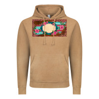 Vintage Camel western pink flovers leopard serape   license plate template Vintage Hoodie - BarkalooDesign