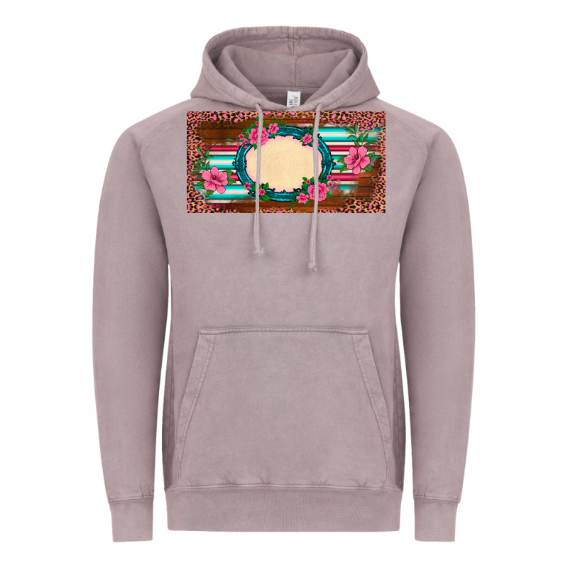 Western Pink Flovers Leopard Serape   License Plate Template Vintage Hoodie by BarkalooDesign | Teevron