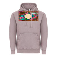 Vintage Zinc western pink flovers leopard serape   license plate template Vintage Hoodie - BarkalooDesign