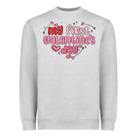 Heather Grey my first valentines day Heavyweight Sweatshirt - MaliasSmallBusiness