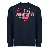 Navy my first valentines day Heavyweight Sweatshirt - MaliasSmallBusiness