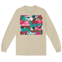 Mushroom leopard cowhide pink turquoise glitter Long Sleeve Tee - NancyCooperArtShop