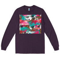 Plum leopard cowhide pink turquoise glitter Long Sleeve Tee - NancyCooperArtShop