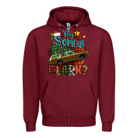 Burgundy you serious clark with christmas car Zipper Hoodie - Jasminsmagicworld