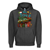 Charcoal Heather you serious clark with christmas car Zipper Hoodie - Jasminsmagicworld