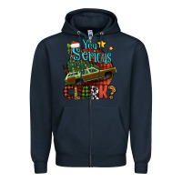 Navy you serious clark with christmas car Zipper Hoodie - Jasminsmagicworld