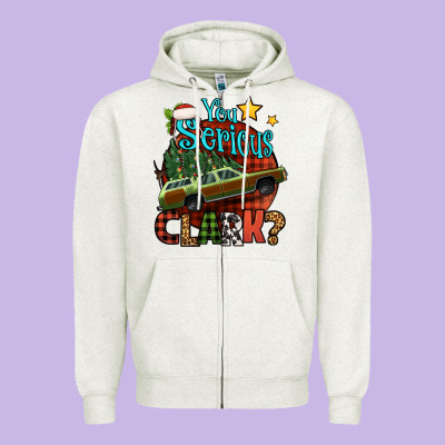 You Serious Clark With Christmas Car Zipper Hoodie Designed By Jasminsmagicworld