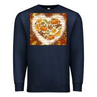 Navy fall heart with leopard Premium Sweatshirt - TumblerDesignByShophia