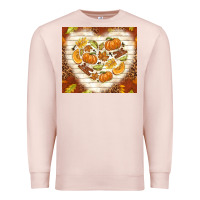 Pale Pink fall heart with leopard Premium Sweatshirt - TumblerDesignByShophia