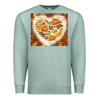 Seafoam fall heart with leopard Premium Sweatshirt - TumblerDesignByShophia