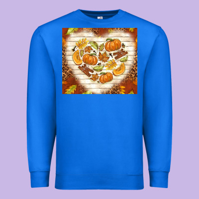 Fall Heart With Leopard Premium Sweatshirt Designed By Tumblerdesignbyshophia