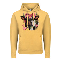 Vintage Mustard valentines day cow Vintage Hoodie - Jasminsmagicworld