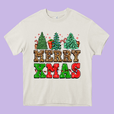 Merry Xmas Heavy Core Tee Designed By Fadigitalartstudio