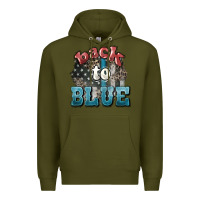Army Green Back to blue 4th of july Premium Hoodie - HowdyJamesFarm
