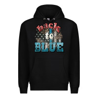 Black Back to blue 4th of july Premium Hoodie - HowdyJamesFarm
