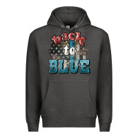 Charcoal Heather Back to blue 4th of july Premium Hoodie - HowdyJamesFarm
