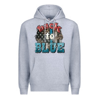 Heather Grey Back to blue 4th of july Premium Hoodie - HowdyJamesFarm