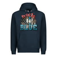 Navy Back to blue 4th of july Premium Hoodie - HowdyJamesFarm