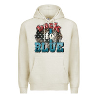 Oatmeal Heather Back to blue 4th of july Premium Hoodie - HowdyJamesFarm