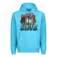 Ocean Blue Back to blue 4th of july Premium Hoodie - HowdyJamesFarm