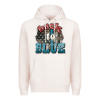 Pale Pink Back to blue 4th of july Premium Hoodie - HowdyJamesFarm