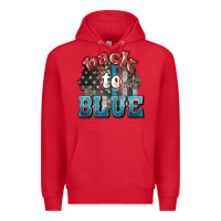 Red Back to blue 4th of july Premium Hoodie - HowdyJamesFarm