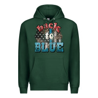 Sports Green Back to blue 4th of july Premium Hoodie - HowdyJamesFarm