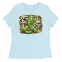 Baby Blue serape cowhide cactus Ladies Tee - JahusDesignShop
