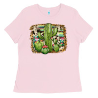 Bubblegum Pink serape cowhide cactus Ladies Tee - JahusDesignShop