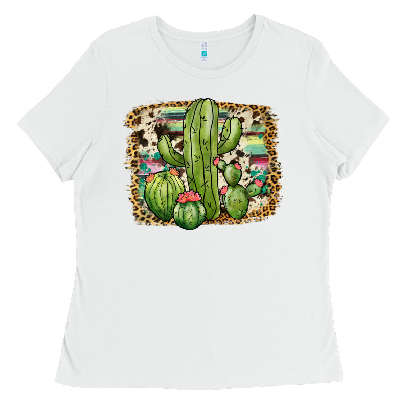 Serape Cowhide Cactus Ladies Tee by JahusDesignShop | Teevron