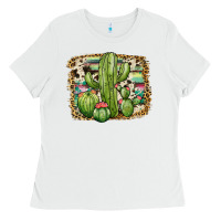 White serape cowhide cactus Ladies Tee - JahusDesignShop