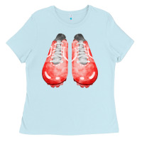 Baby Blue red cleats fa element 2 Ladies Tee - FaDigitalArtStudio