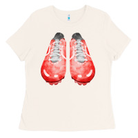 Bone red cleats fa element 2 Ladies Tee - FaDigitalArtStudio