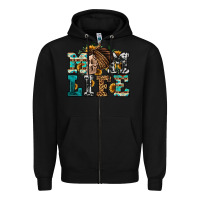 Black western momlife skull with bandana Zipper Hoodie - Jasminsmagicworld