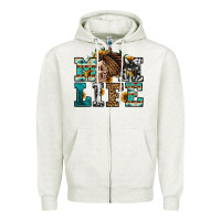 Oatmeal Heather western momlife skull with bandana Zipper Hoodie - Jasminsmagicworld