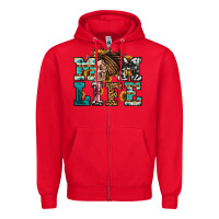 Red western momlife skull with bandana Zipper Hoodie - Jasminsmagicworld