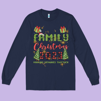 Custom Family Christmas 2023 Marking Memories Toge Long Sleeve Tee Designed By Maliassmallbusiness