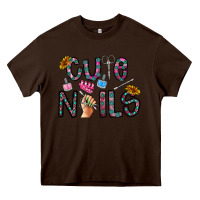 Chocolate Brown cute nails Heavy Core Tee - CowhideDigitalArt