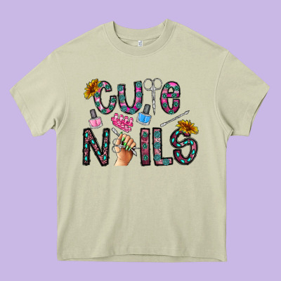 Cute Nails Heavy Core Tee Designed By Cowhidedigitalart