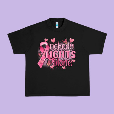 Nobody Fights Alone Cancer Urban Heavy Tee Designed By Maliassmallbusiness