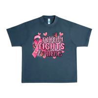 Midnight Navy nobody fights alone cancer Urban Heavy Tee - MaliasSmallBusiness