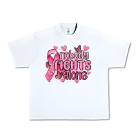White nobody fights alone cancer Urban Heavy Tee - MaliasSmallBusiness
