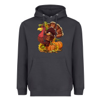 Smoke Thanksgiving turkey with pumpkin and sunflower Heavyweight Hoodie - NancyCooperArtShop