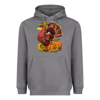 Storm Thanksgiving turkey with pumpkin and sunflower Heavyweight Hoodie - NancyCooperArtShop