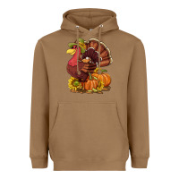 Toasted Coconut Thanksgiving turkey with pumpkin and sunflower Heavyweight Hoodie - NancyCooperArtShop