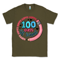 Army Green happy 100 days of school Classic Tee - MaliasSmallBusiness