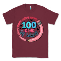 Burgundy happy 100 days of school Classic Tee - MaliasSmallBusiness